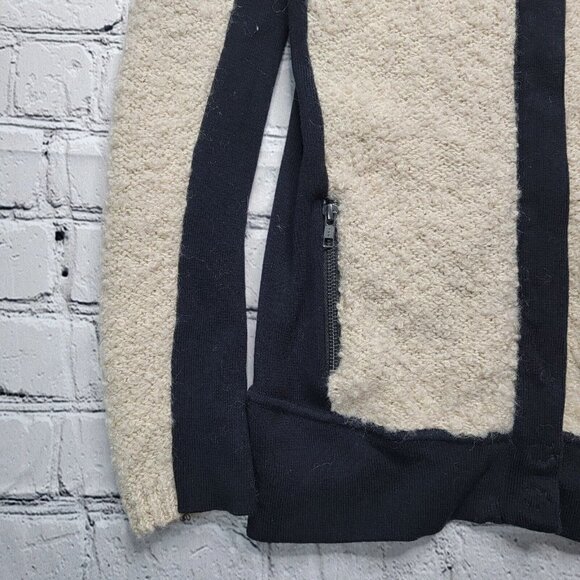Anthro Sparrow Wool Blend Cream Black Accent Full Zip Jacket Size XS - Picture 6 of 13